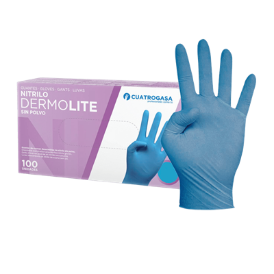 CUATROGASA NITRILE BLU/NERO DERMOLITE 3,5g TG L PZ. 100