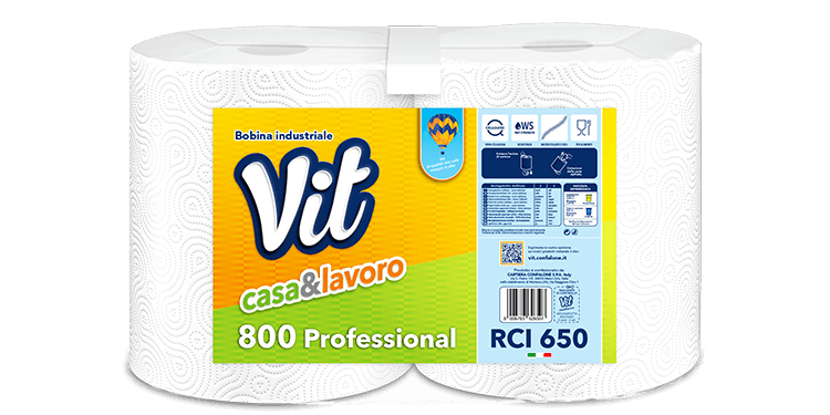 VIT BOBINA CASA E LAVORO 800 PROFESSIONAL 2ROTOLI - 2VELI - PURA CELL