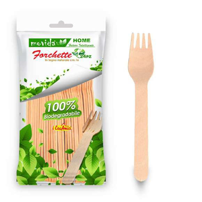 MOVIDA FORCHETTA LEGNO CM 16 PZ. 24
