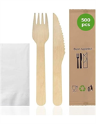 MOVIDA POSATE BIS LEGNO FORCHETTA, COLTELLO, TOVAGLIOLO