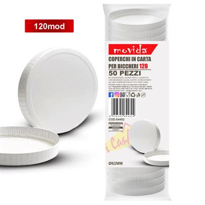 MOVIDA COPERCHIO CARTA PER BICCHIERI 120 PZ. 50