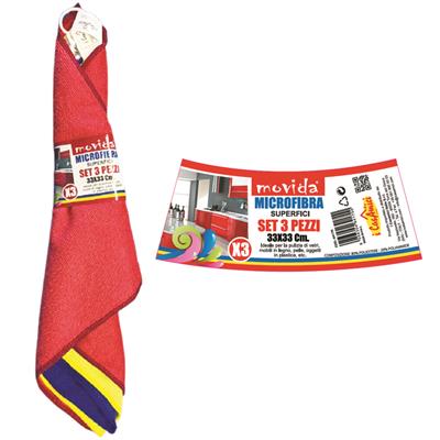 MOVIDA PANNO IN MICROFIBRA 33X33 SET 3PZ