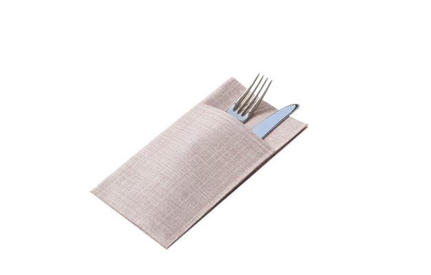 CAP TOVAGLIOLO AIRLAID TASCA/POcKET 40X40 LINO CIOCCOLATO PZ. 50