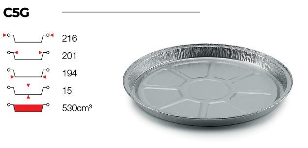 CONTITAL CONTENITORE ALLUMINIO CIRCOLARE C5G DIAM 21.6 H 1.5 PZ 100