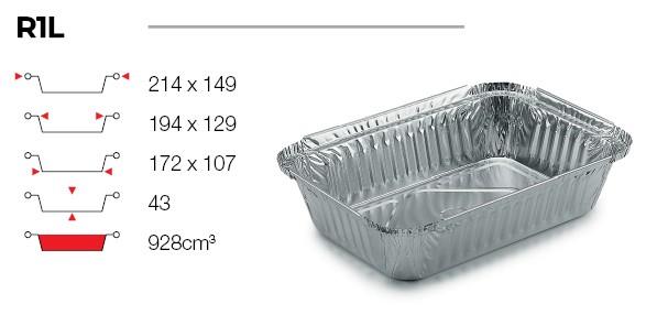 CONTITAL CONTENITORE ALLUMINIO 2 PORZ. ALTA R1L PZ. 100