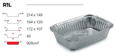 CONTITAL CONTENITORE ALLUMINIO 2 PORZ. ALTA R1L PZ. 100