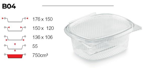 CONTITAL CONTENITORE OVALE PET 750 CC B04 PZ. 100