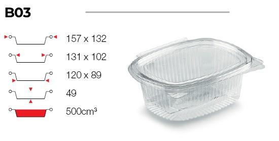 CONTITAL CONTENITORE OVALE PET 500 CC B03 PZ. 100