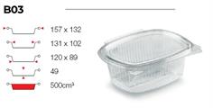 CONTITAL CONTENITORE OVALE PET 500 CC B03 PZ. 100
