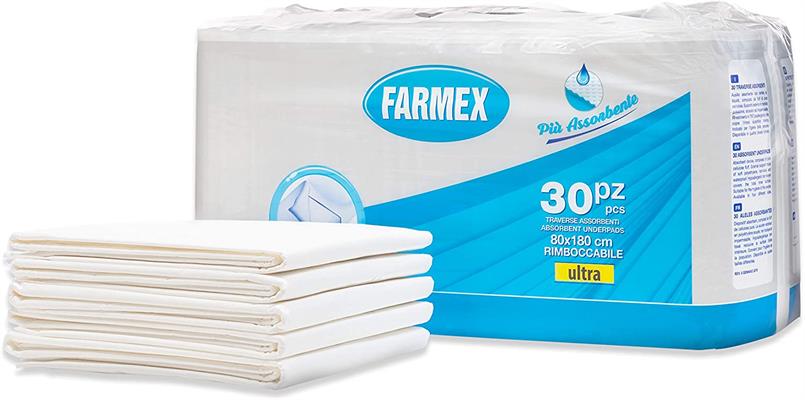 FARMEX TRAVERSA ASSORBENTE RIMBOCCABILE 80X180 PZ. 30