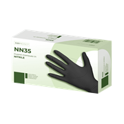 GUANTI NITRILE NERO 3.5 TG S PZ.100