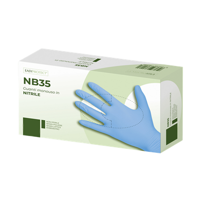 GUANTI NITRILE BLU 3.5 TG M PZ.100